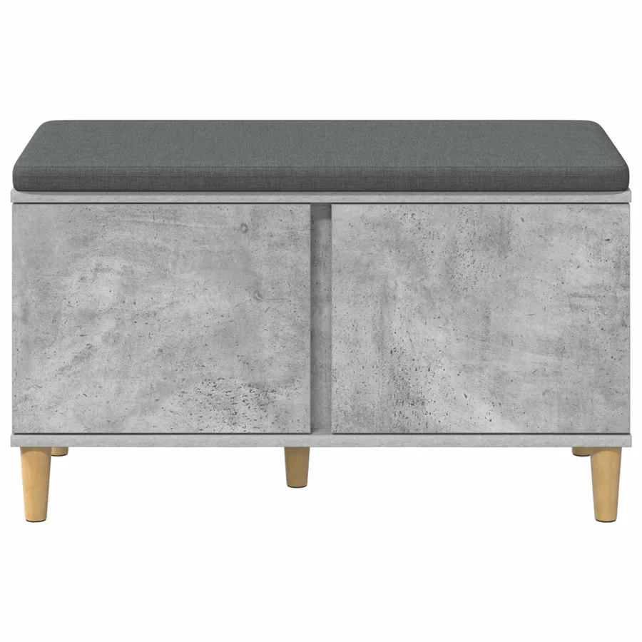 Banc d'entrée avec coussin Gris Béton 80 x 38 x 46 cm - 6