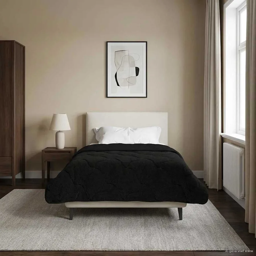 Duvet d'été simple Matelassé Noir 135 x 200 cm - 4