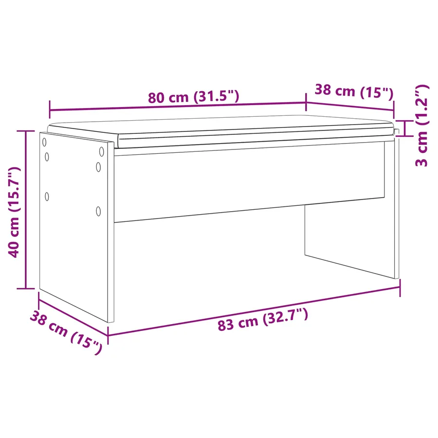 Banc d'entrée avec coussin Blanc 80 x 38 x 46 cm - 11
