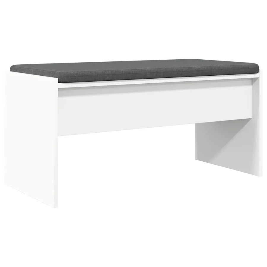 Banc d'entrée avec coussin Blanc 80 x 38 x 46 cm - 2
