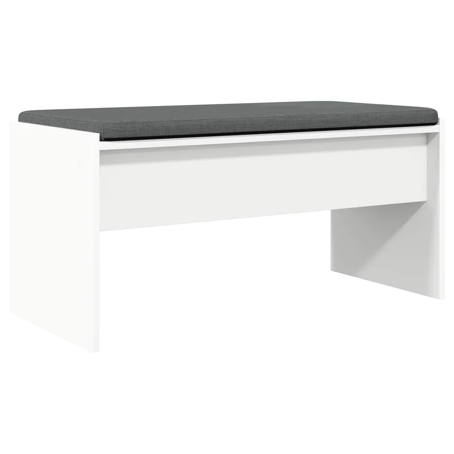 Banc d'entrée avec coussin Blanc 80 x 38 x 46 cm - 7