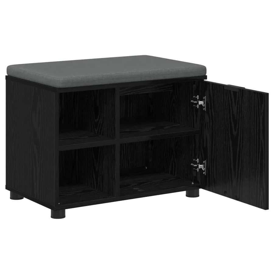 Banc d'entrée avec coussin Chêne Noir 60 x 38 x 46 cm - 5