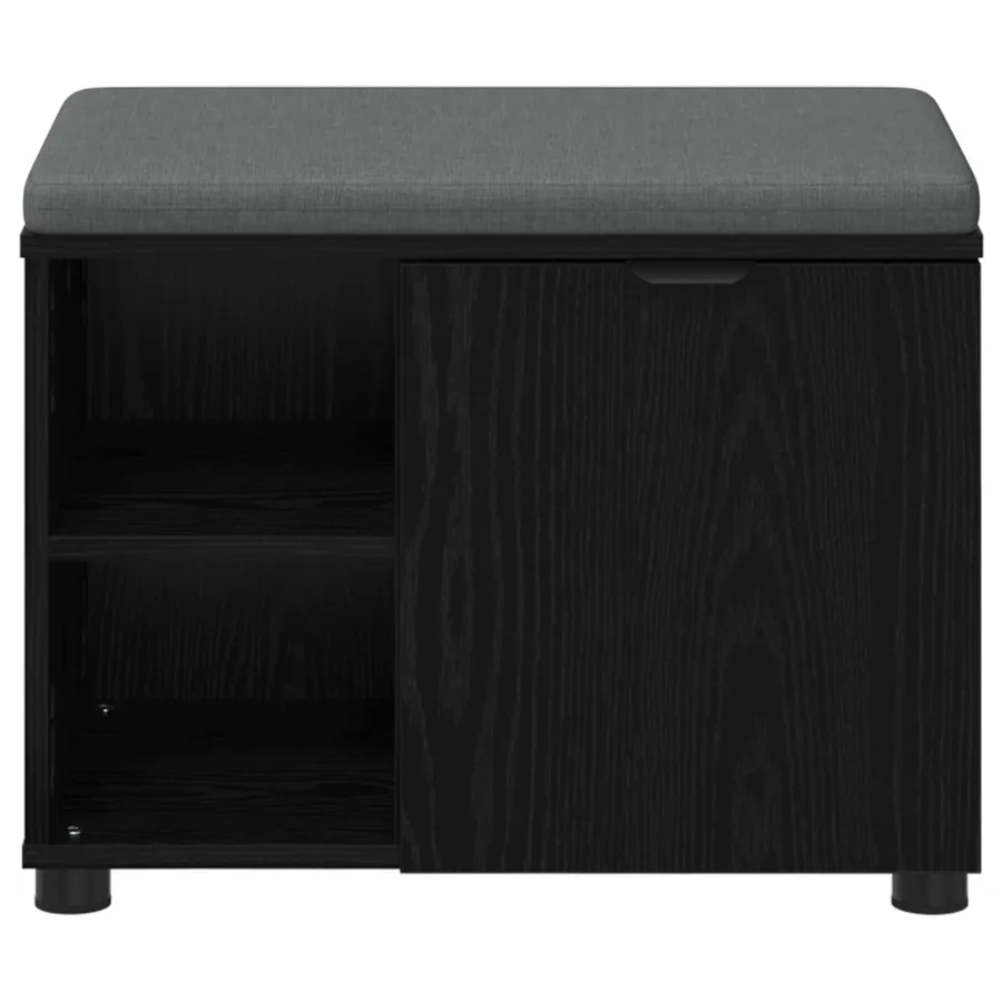 Banc d'entrée avec coussin Chêne Noir 60 x 38 x 46 cm - 6