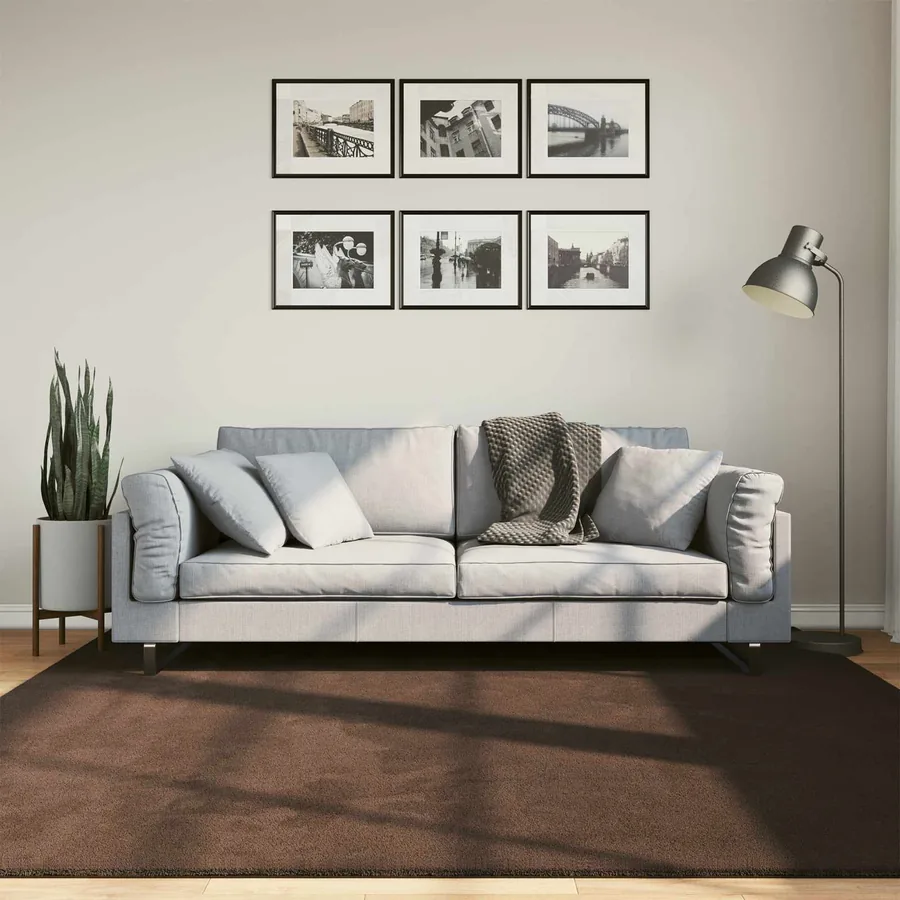 Tapis doux à poils moyens et lavable HUARTE Marron 200 x 200 cm