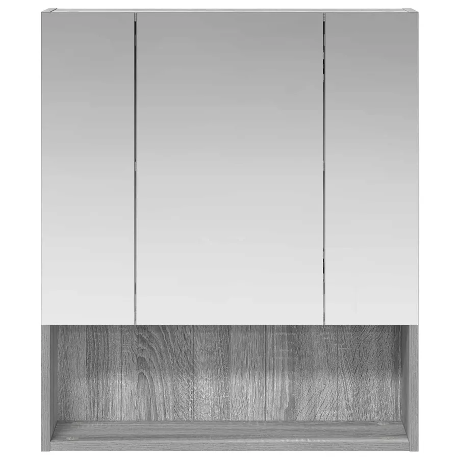 Armoire Miroir de Salle de Bain Gris Sonoma 60 x 14.5 x 70 cm - 5