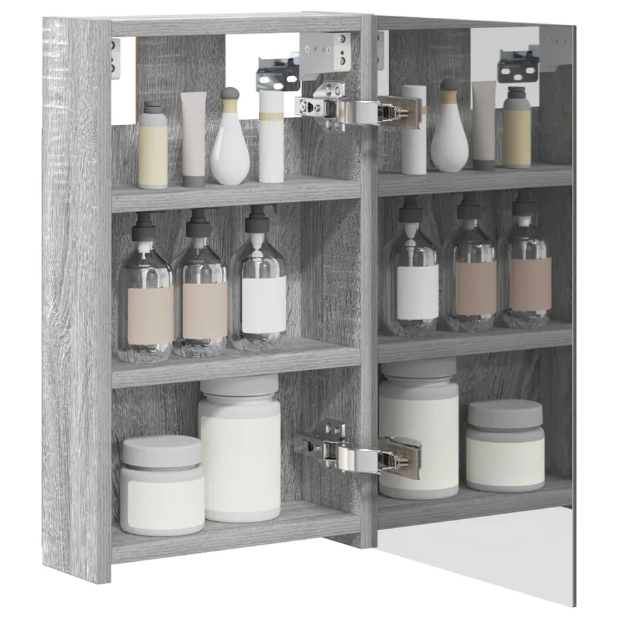 Armoire Miroir de Salle de Bain Gris Sonoma 30 x 10,5 x 50 cm - 3