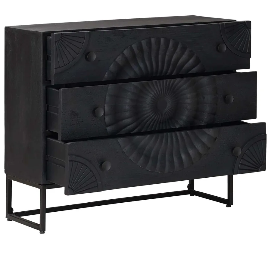 Armoire à tiroirs avec tiroir Noir 75 x 30 x 65 cm - 2