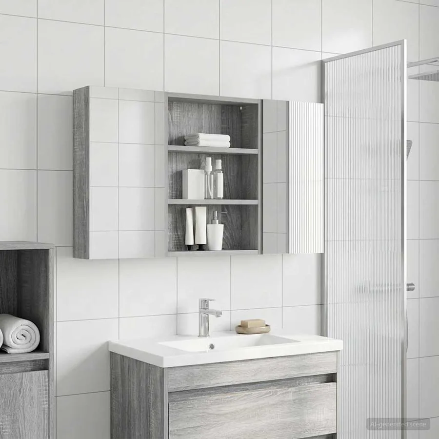 Ensemble de Meubles de Salle de Bain 3 pcs 100 x 10,5 x 50 cm - 4