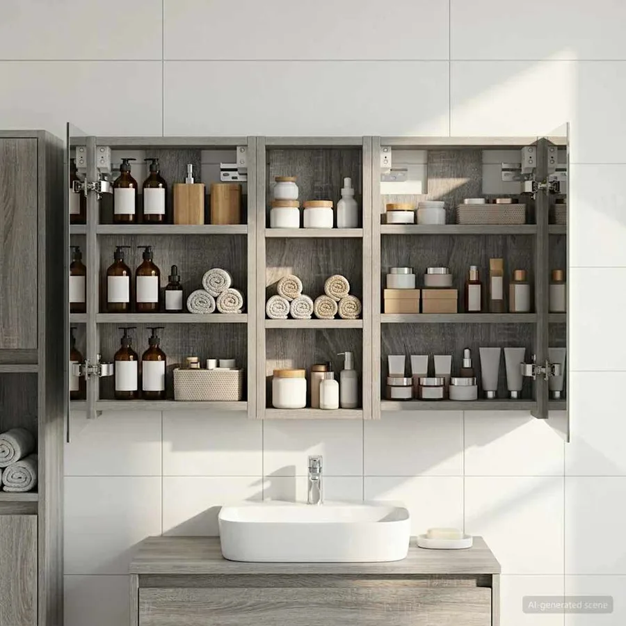 Ensemble de Meubles de Salle de Bain 3 pcs 80 x 10,5 x 50 cm - 4