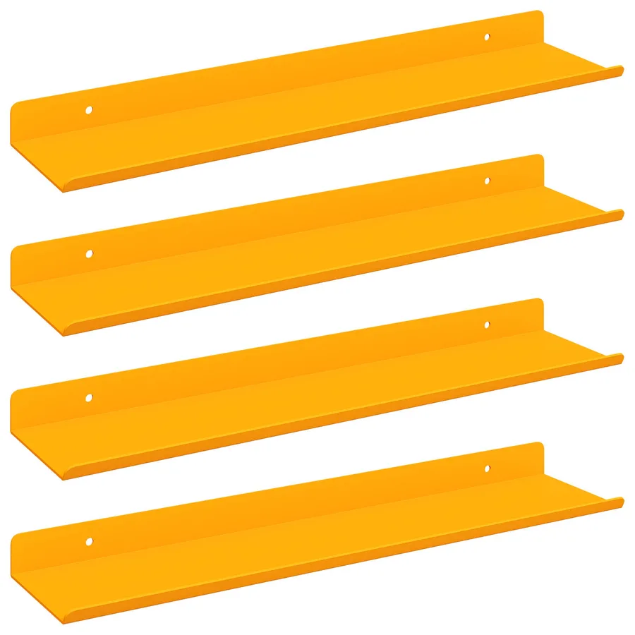 Étagère flottante 4 pcs Jaune moutarde 40 x 8,5 x 2,5 cm Acier - 2