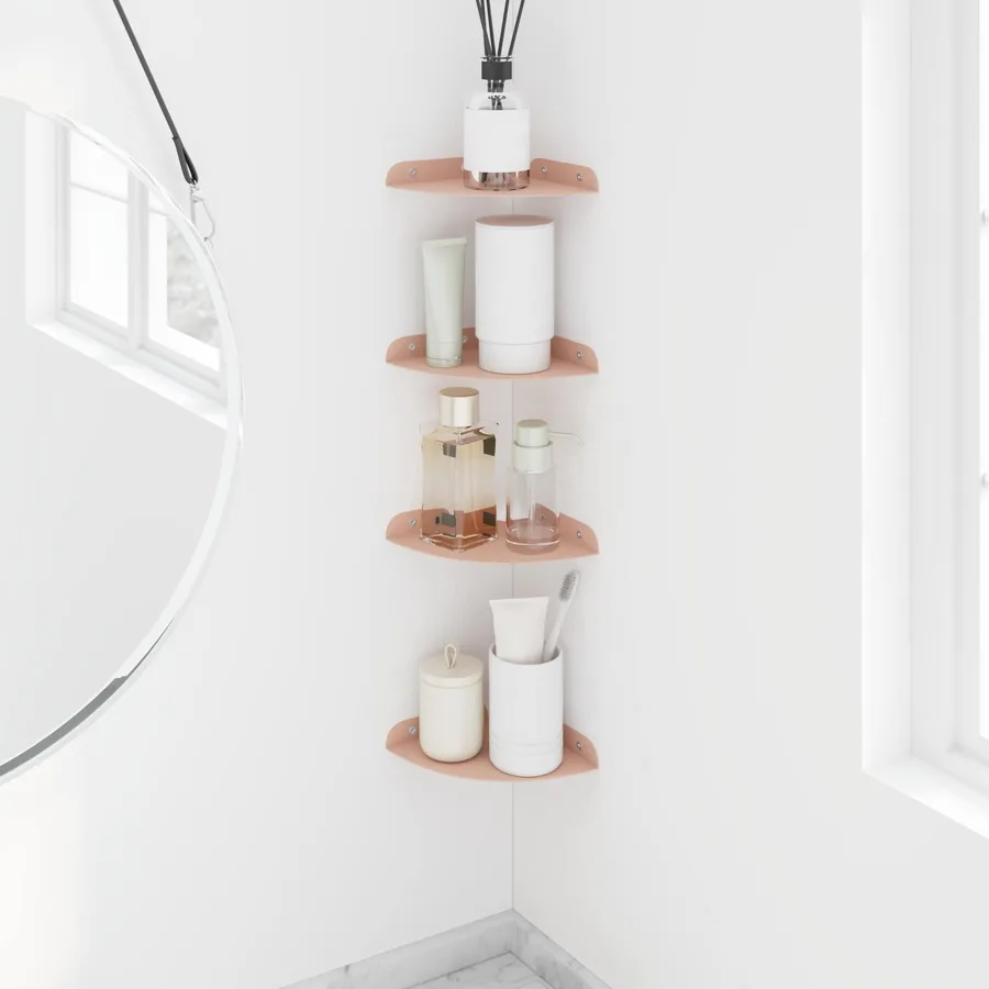 Étagère flottante avec étagère 4 pcs Rose 15 x 15 x 2 cm - 4