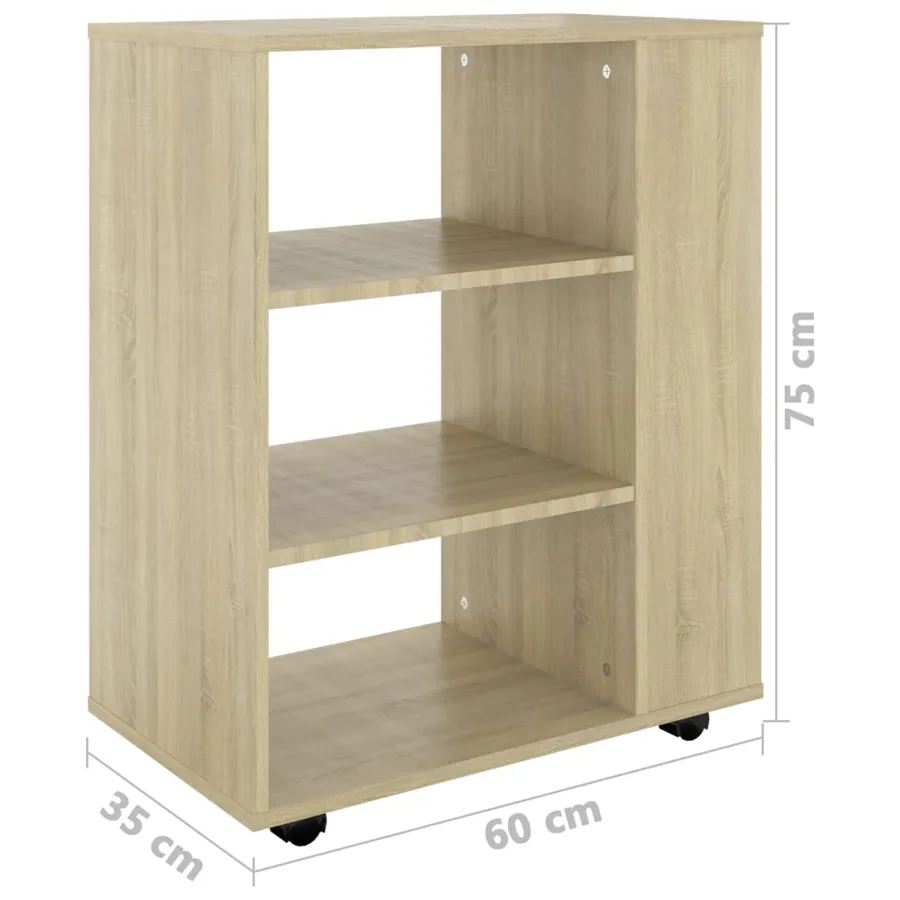 Mobile Cabinet Sonoma Oak 60x35x75 cm Engineered Wood - 10