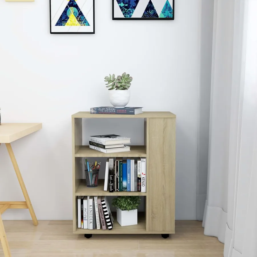 Mobile Cabinet Sonoma Oak 60x35x75 cm Engineered Wood - 3