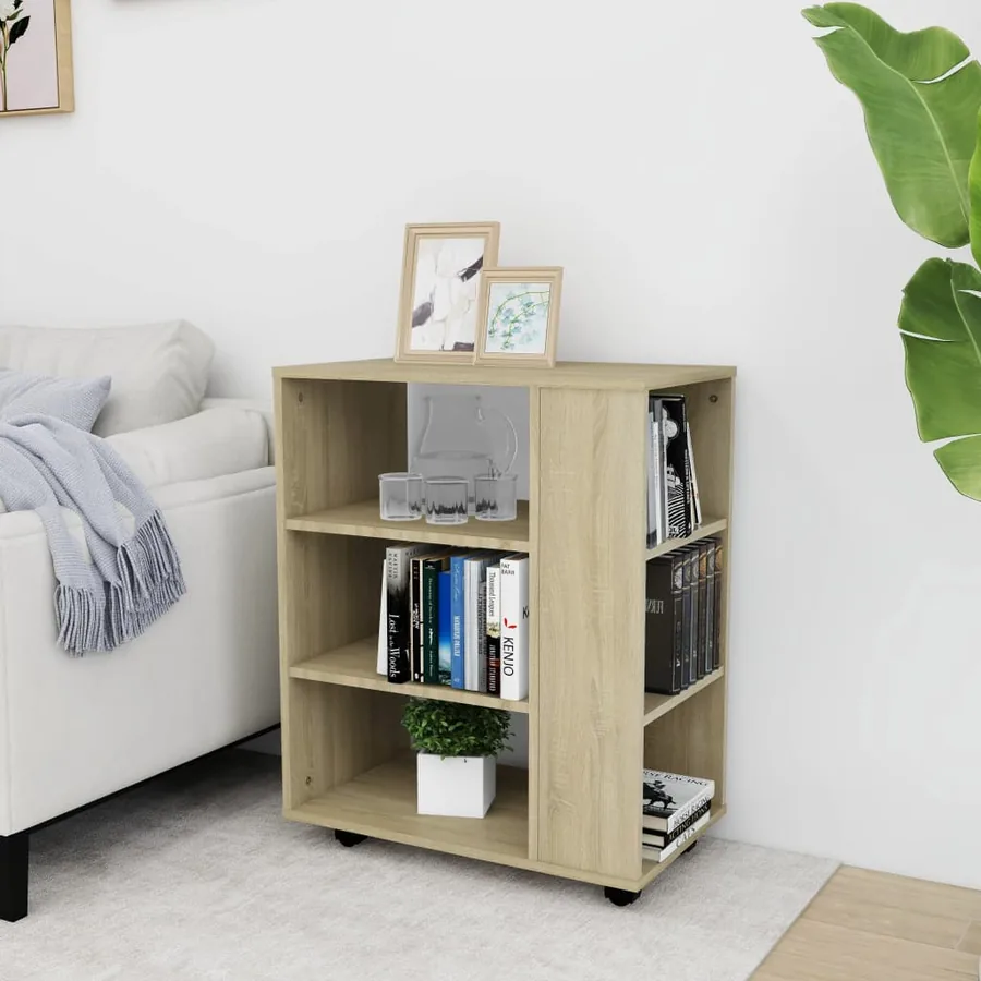 Armoire à roulettes Chêne Sonoma 60x35x75 cm Bois d’ingénierie - 7