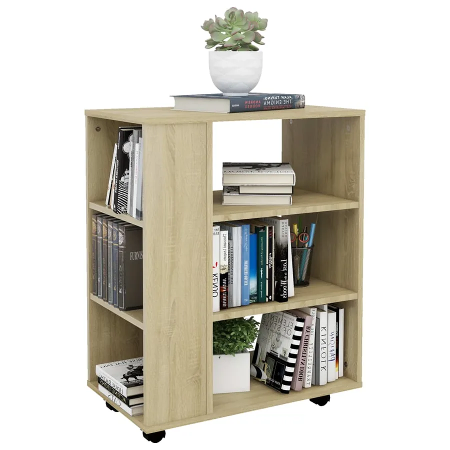 Armoire à roulettes Chêne Sonoma 60x35x75 cm Bois d’ingénierie - 8