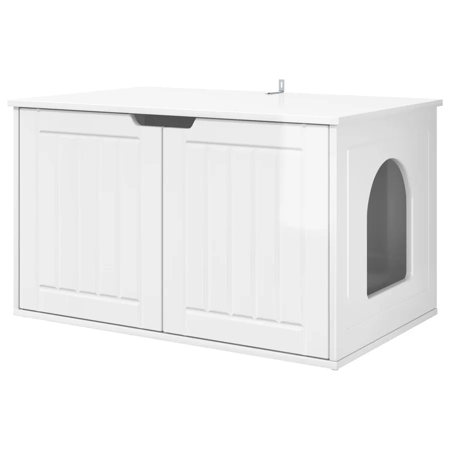 Maison pour chat Blanc Brillant 85 x 55 x 50,5 cm - 2