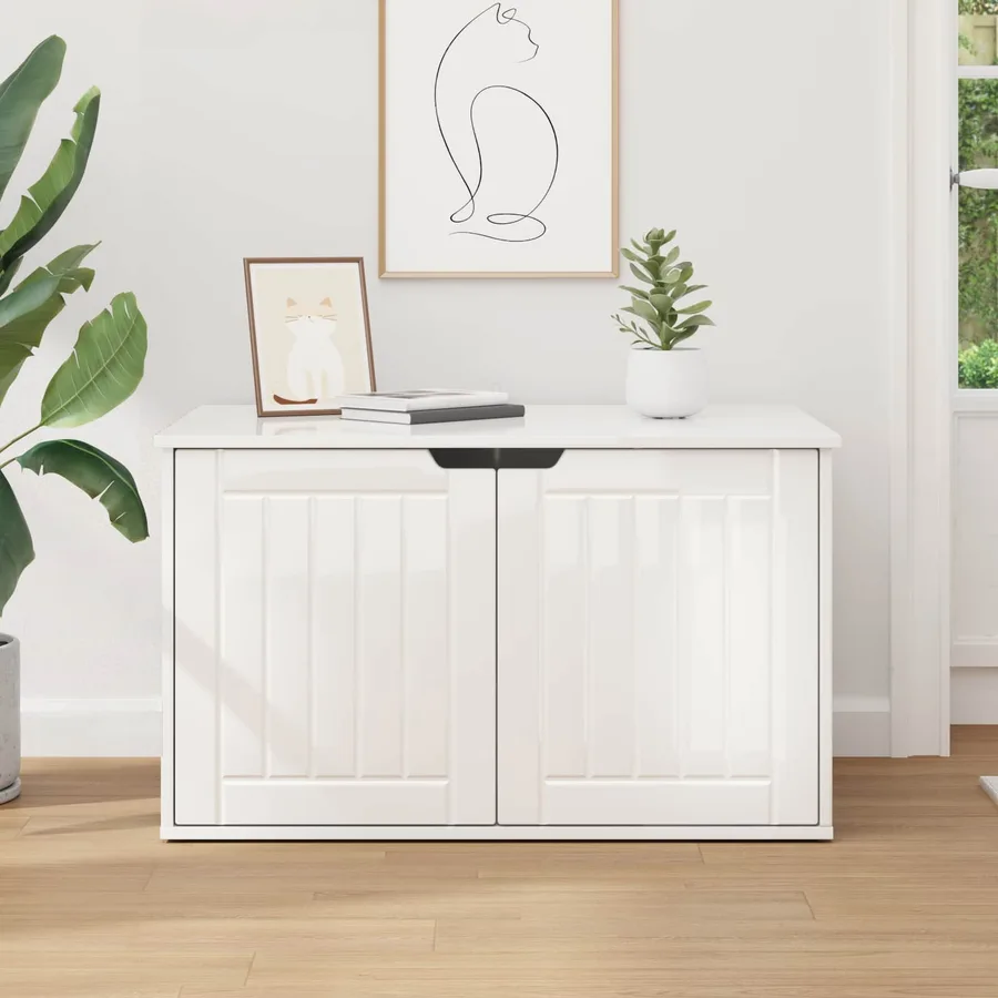Maison pour chat Blanc Brillant 85 x 55 x 50,5 cm - 4