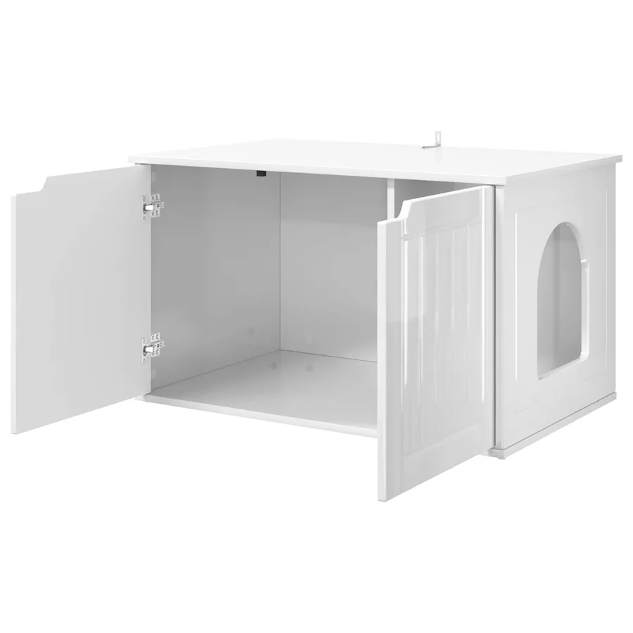 Maison pour chat Blanc Brillant 85 x 55 x 50,5 cm - 5