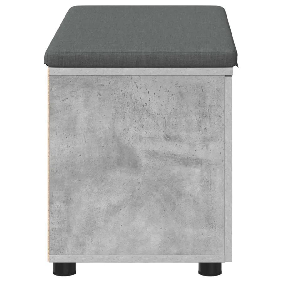 Banc d'entrée avec coussin Gris Béton 80 x 38 x 46 cm - 7