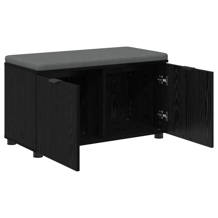 Banc d'entrée avec coussin Chêne Noir 80 x 38 x 46 cm - 5