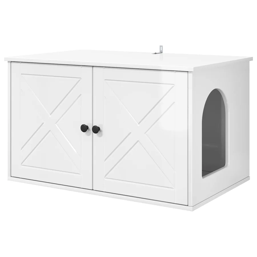 Maison pour chat Blanc Brillant 85 x 55 x 50 cm - 2