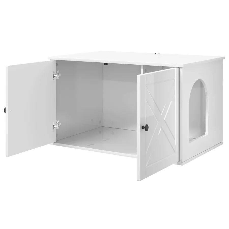 Maison pour chat Blanc Brillant 85 x 55 x 50 cm - 5