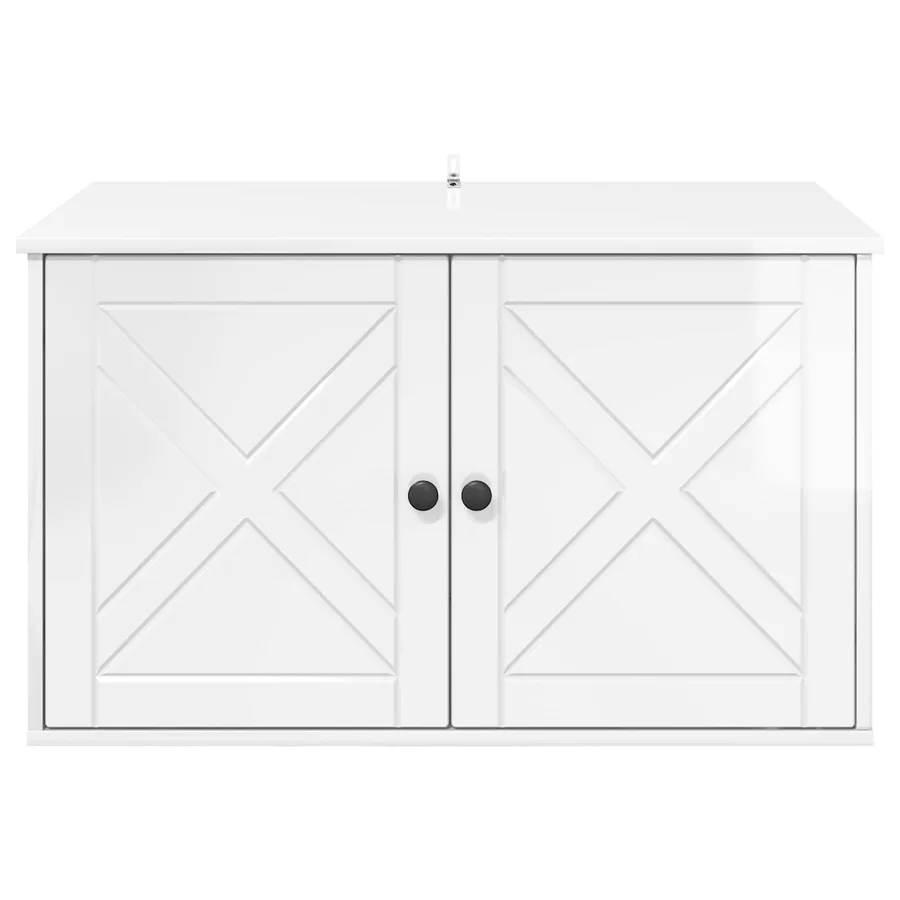 Maison pour chat Blanc Brillant 85 x 55 x 50 cm - 7