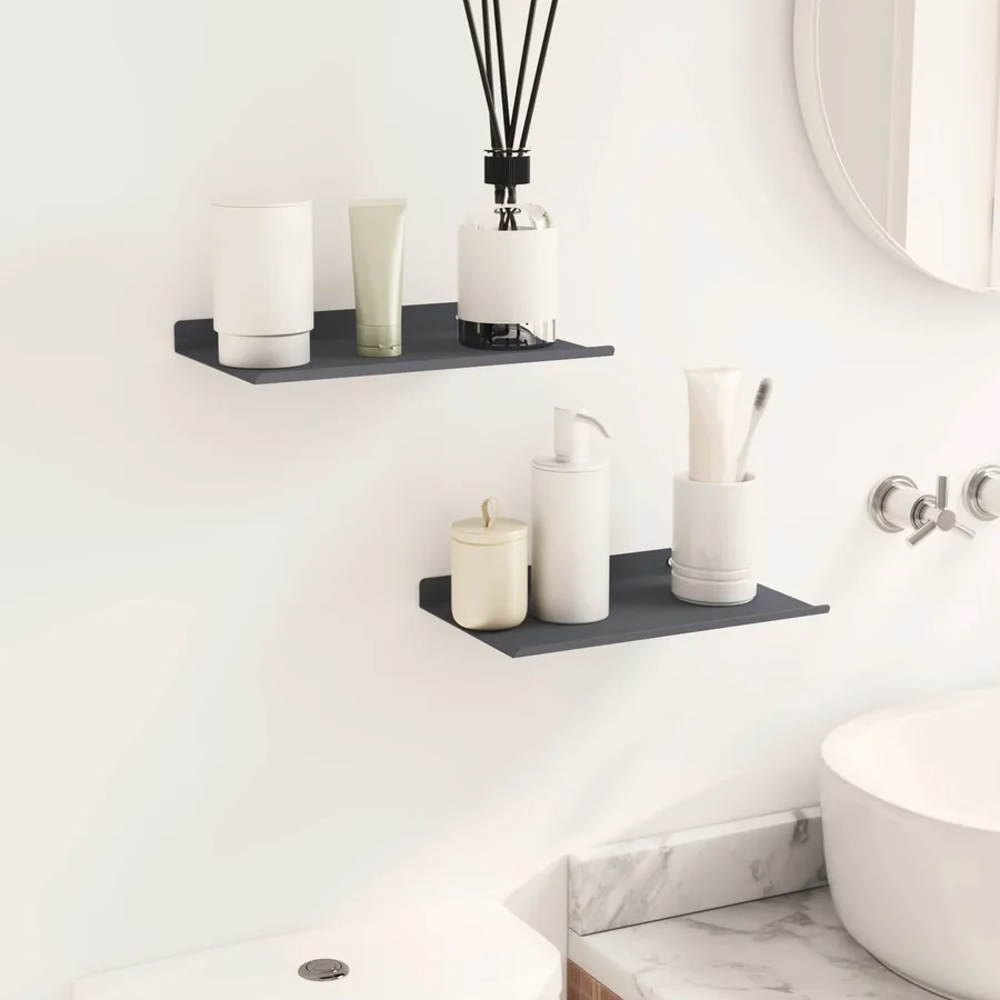 Étagère flottante 2 pcs Anthracite 30 x 18 x 2,5 cm Acier - 4