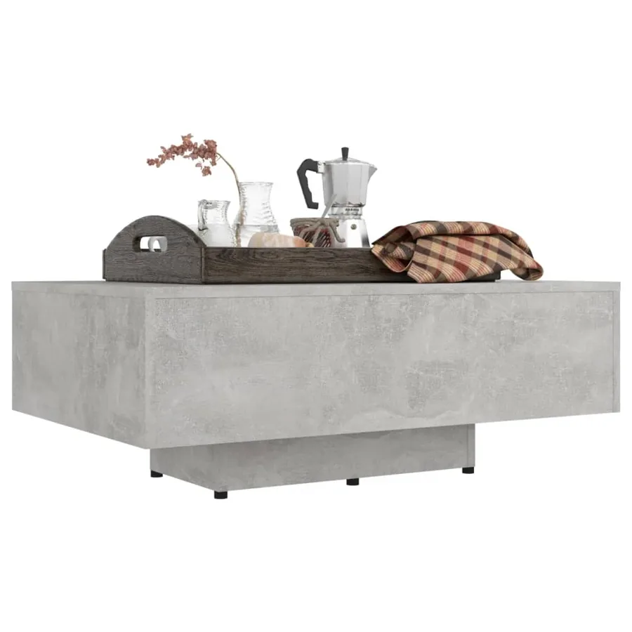 Table basse Gris béton 85x55x31 cm Bois d'ingénierie - 5