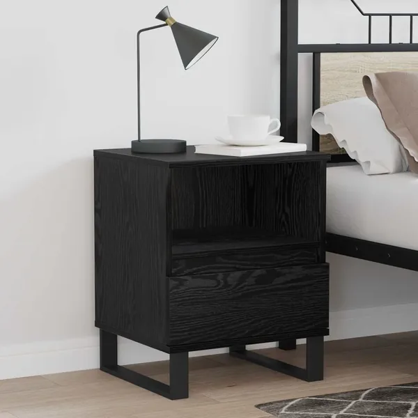 Armoire de lit Chêne noir 40 x 35 x 50 cm Bois d'ingénierie