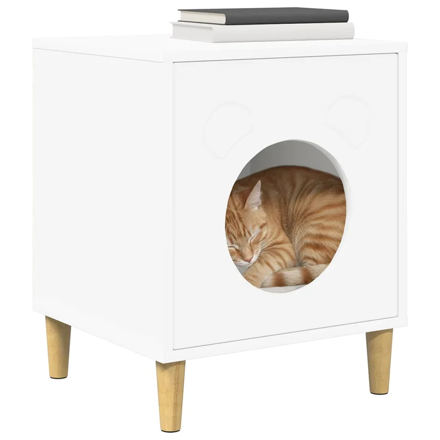 Maison pour chat Blanc 42,5 x 40 x 53 cm Bois d'ingénierie - 3