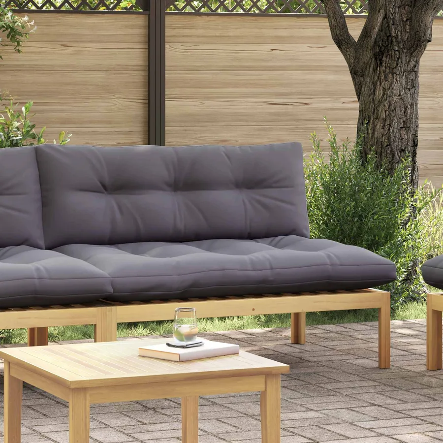 Unité de canapé du milieu Acacia Clair et Gris Foncé - 3