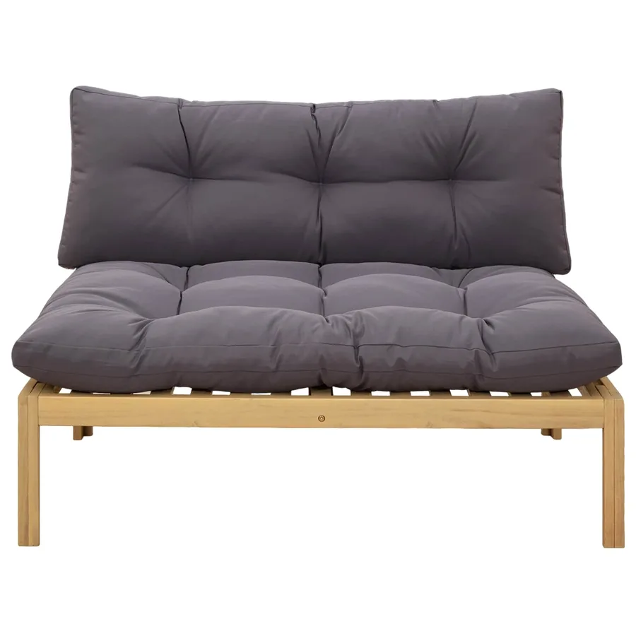Unité de canapé du milieu Acacia Clair et Gris Foncé - 5