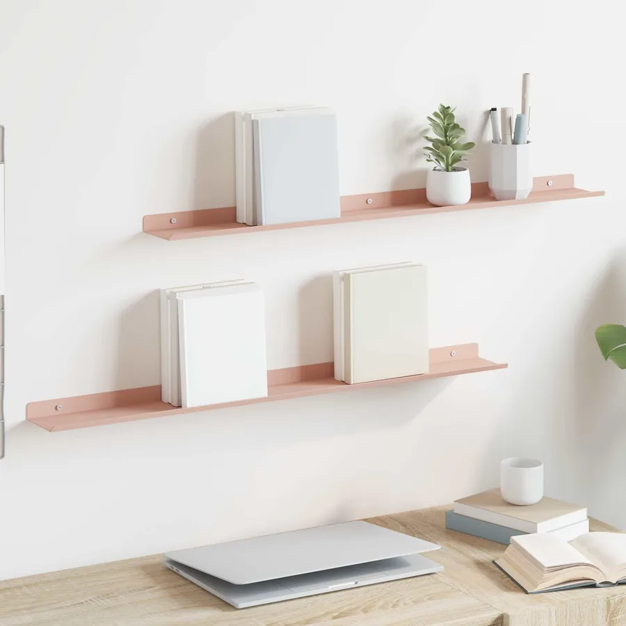 Étagère flottante Montage mural 2 pcs Rose 80 x 9 x 2,5 cm