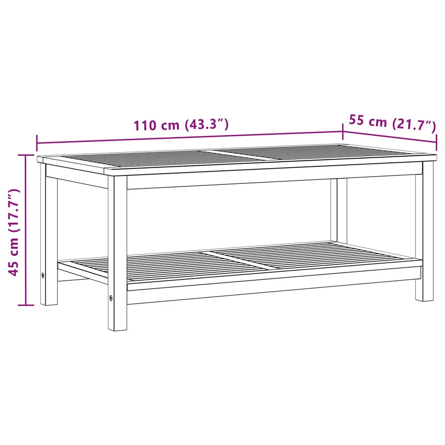 Table d'appoint Huile Naturelle 110 x 55 x 45 cm - 9