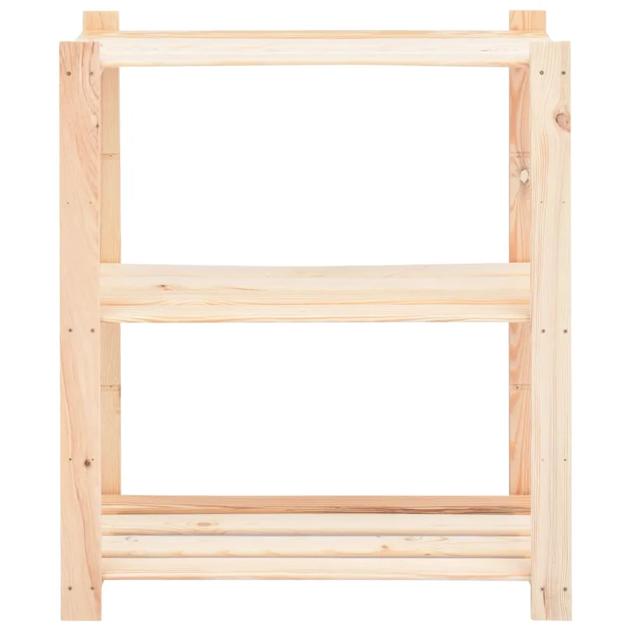3-Tier Storage Shelves 3 pcs 80x38x90 cm Pine 150 kg - 4