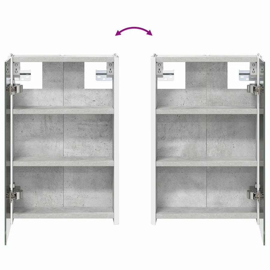 Armoire Miroir de Salle de Bain Gris béton 33 x 11,5 x 50 cm - 12