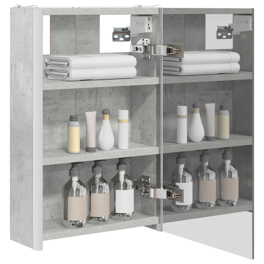Armoire Miroir de Salle de Bain Gris béton 33 x 11,5 x 50 cm - 3