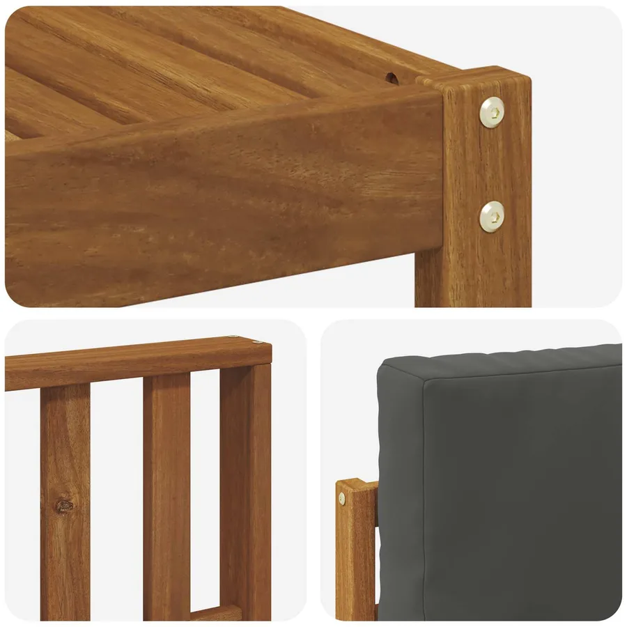 Ensemble de canapés d'extérieur 9 pcs Naturel et Anthracite - 6