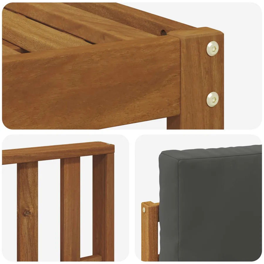 Ensemble de canapés d'extérieur 5 pcs Naturel et Anthracite - 5