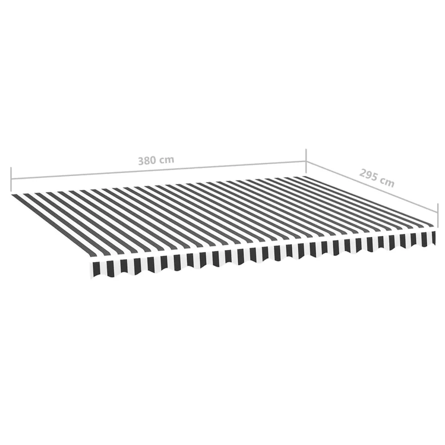Tissu de remplacement pour auvent anthracite et blanc 4x3 m polyester - 6