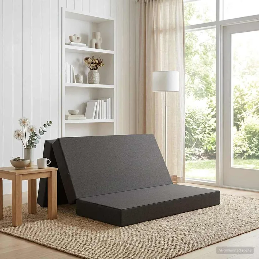 Canapé-lit pliable 160 x 67 x 45 cm Gris foncé