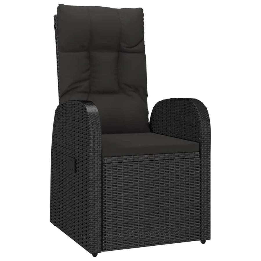 Ensemble à manger de jardin avec coussins 3 pcs Noir - 5