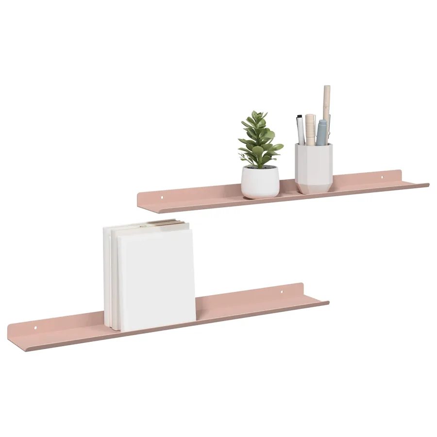 Étagère flottante 2 pcs Rose 60 x 8,5 x 2,5 cm Acier - 3