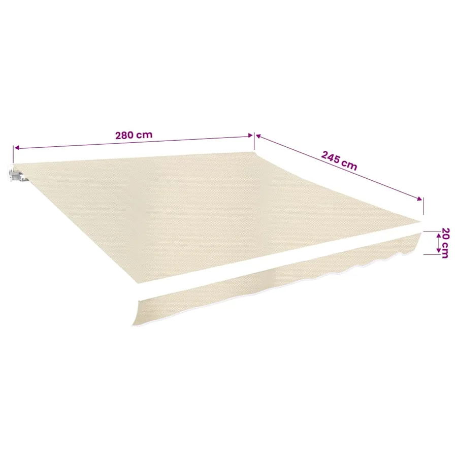 Tissu de remplacement pour auvent couleur crème 3x2,5 m polyester - 4