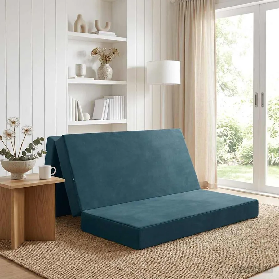 Canapé-lit pliable 160 x 67 x 45 cm Bleu