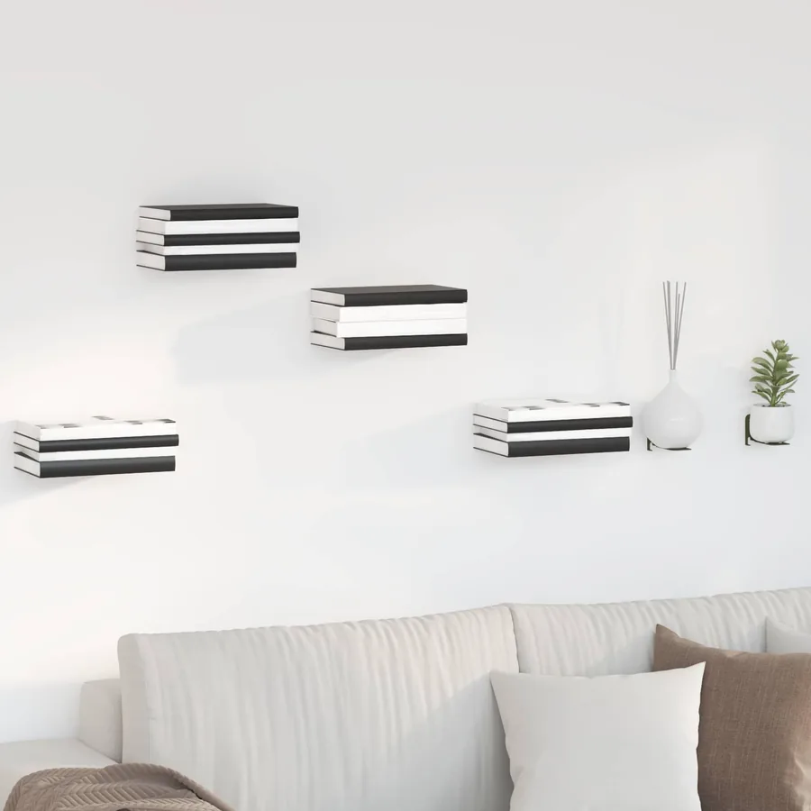 Étagère flottante 4 pcs Vert olive 6 x 10,8 x 6,6 cm