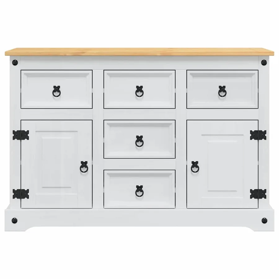 Coffres de rangement Corona Blanc 112 x 40 x 75 cm Pin massif - 4