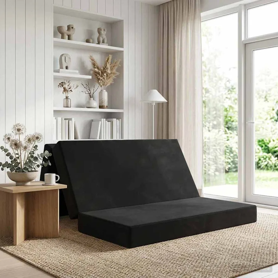 Canapé-lit pliable 120 x 67 x 45 cm Noir