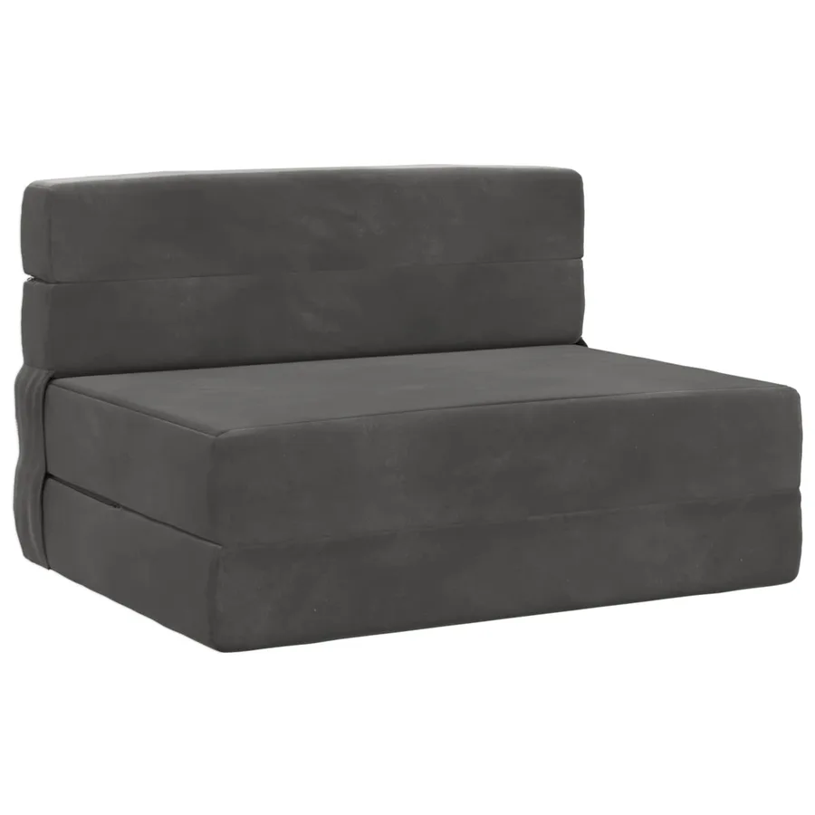 Canapé-lit pliable Gris foncé 70 x 80 x 60 cm Tissu - 2